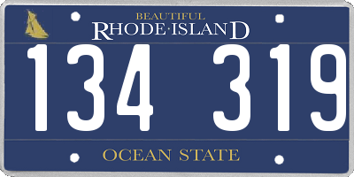 RI license plate 134319