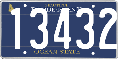 RI license plate 13432