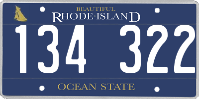 RI license plate 134322