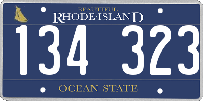 RI license plate 134323