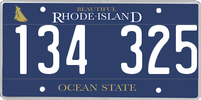 RI license plate 134325