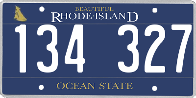 RI license plate 134327