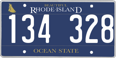 RI license plate 134328
