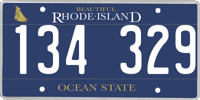 RI license plate 134329