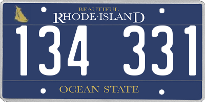 RI license plate 134331