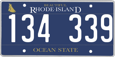 RI license plate 134339