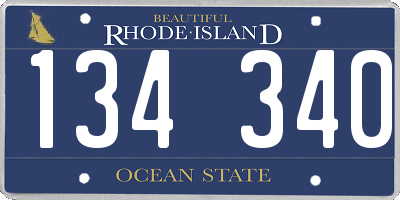 RI license plate 134340
