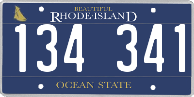 RI license plate 134341
