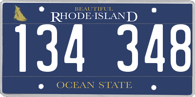RI license plate 134348