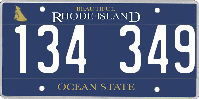 RI license plate 134349