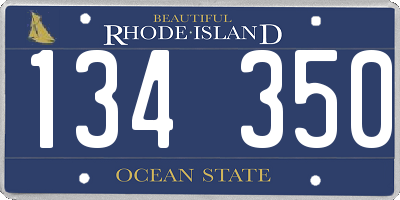 RI license plate 134350