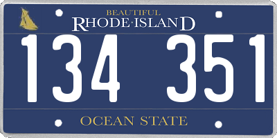 RI license plate 134351