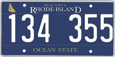RI license plate 134355