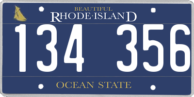 RI license plate 134356