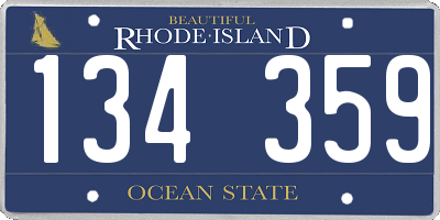 RI license plate 134359