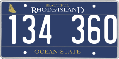 RI license plate 134360