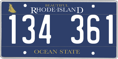 RI license plate 134361