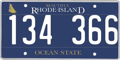 RI license plate 134366