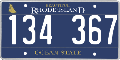 RI license plate 134367