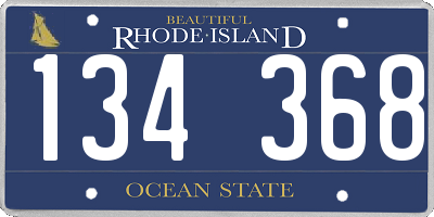 RI license plate 134368