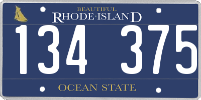 RI license plate 134375