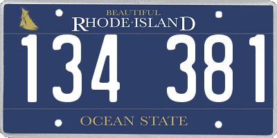 RI license plate 134381