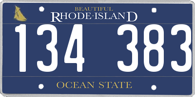 RI license plate 134383