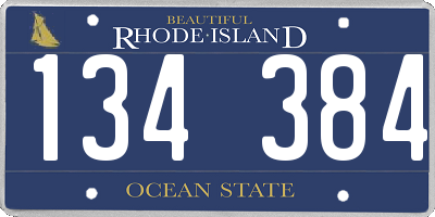 RI license plate 134384