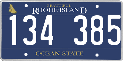 RI license plate 134385