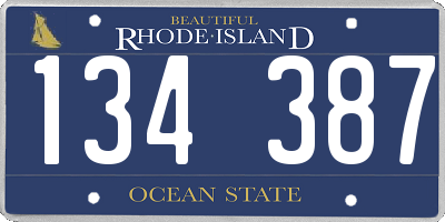 RI license plate 134387