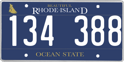 RI license plate 134388