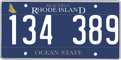RI license plate 134389