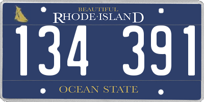 RI license plate 134391