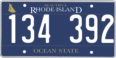 RI license plate 134392