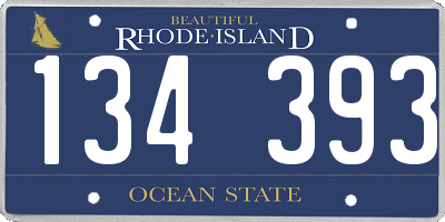 RI license plate 134393