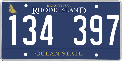 RI license plate 134397
