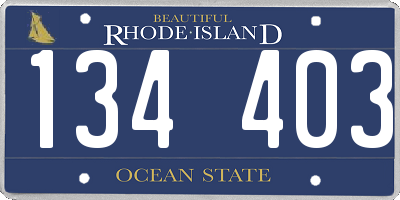 RI license plate 134403