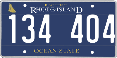 RI license plate 134404