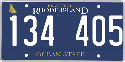 RI license plate 134405