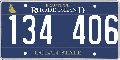 RI license plate 134406
