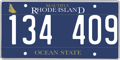 RI license plate 134409