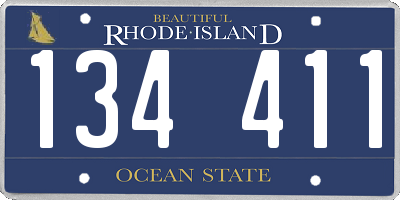 RI license plate 134411