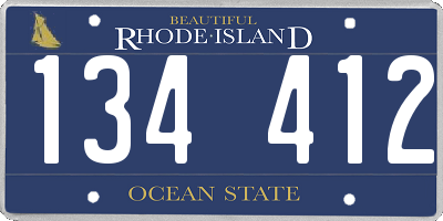 RI license plate 134412