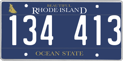 RI license plate 134413