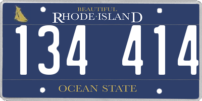 RI license plate 134414