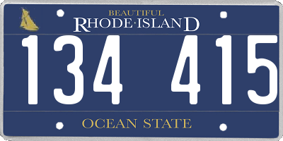 RI license plate 134415