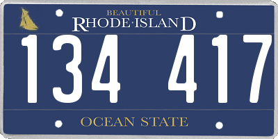 RI license plate 134417