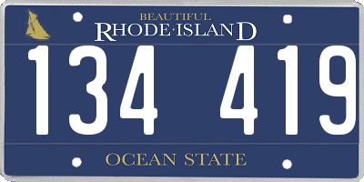 RI license plate 134419
