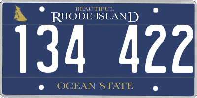 RI license plate 134422