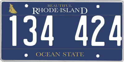 RI license plate 134424